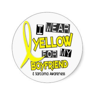 Sarcoma I WEAR YELLOW FOR MY BOYFRIEND 37 Round Sticker