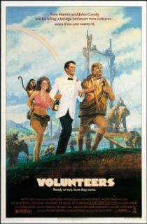 Volunteers 1985 Original Movie Poster Comedy John Candy, Rita Wilson, Tom Hanks Entertainment Collectibles