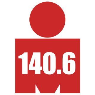 Red 140.6 (Ironman Mdot Shaped) Triathlon Sticker Automotive