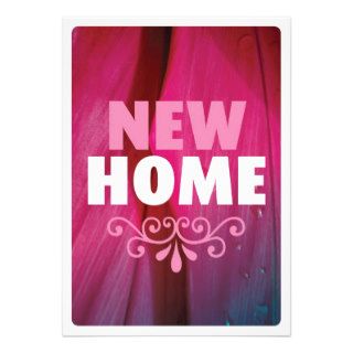 Cute pink new home housewarming invitation