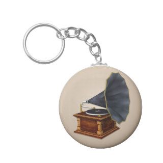 Vintage Antique Record Player Keychain