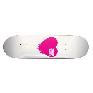 DropBass Heart (white) Skate Board Decks