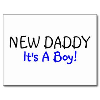 New Daddy Its A Boy Blue Postcard