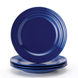 Rachael Ray Double Ridge 11 inch Blue Dinner Plates (Set of 4) Rachael Ray Plates