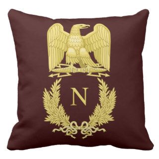 Emblem of Napoleon Bonaparte Throw Pillows