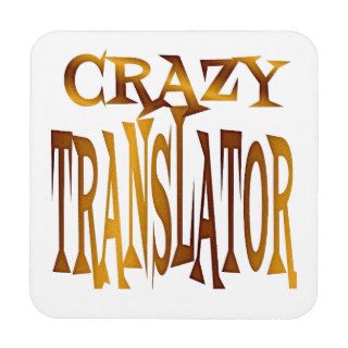 Crazy Translator in Gold Tones Drink Coasters