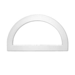 Fypon 43 3/16 in. x 25 3/16 in. x 1 in. Polyurethane Decorative Trim Half Round Louver Gable Vent HRLV36X4F