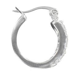 West Coast Jewelry Silvertone Cubic Zirconia Hoop Earrings West Coast Jewelry Cubic Zirconia Earrings