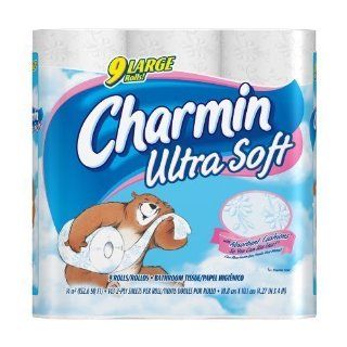 Charmin Ultra Soft 9 Large Rolls, 143 2 Ply Sheets per Roll (Pack of 4)  Bathroom Tissue  Beauty