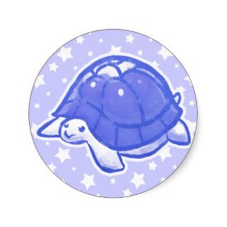 Blue Star Turtle Round Sticker