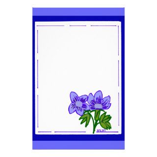 Blue flower stationary personalized stationery