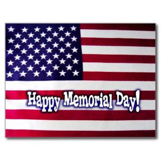 Happy Memorial Day American Flag Postcard