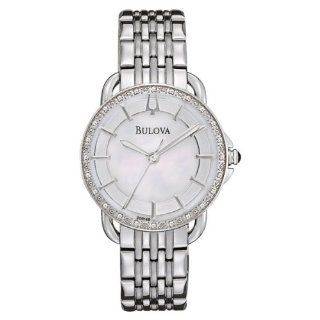 Bulova 96R146 Ladies Diamonds Silver White Watch Watches