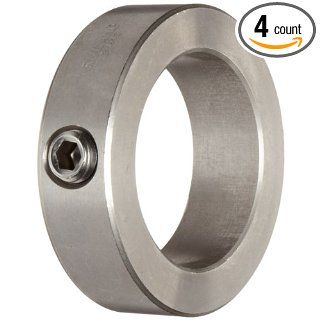Ruland SC 4 SS Set Screw Shaft Collar, Stainless Steel, .250" Bore, 1/2" OD, 9/32" Width (Pack of 4) Setscrew Shaft Collars