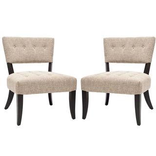 Safavieh Bowery Tufted Smokey Grey Living Room Chairs (Set of 2) Safavieh Chairs