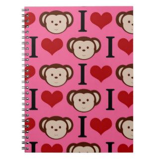 I Heart Monkeys Pink Journal