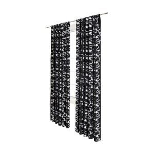 Home Decorators Collection Bliss Black/White Rod Pocket Curtain BLIWHT/BLK96RPP
