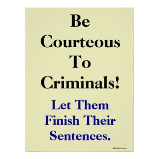 Funny Law and Crime Slogan Print