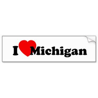 I Heart Michigan Bumper Stickers