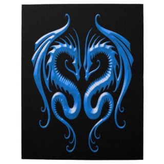 Iron Dragons, blue and black Jigsaw Puzzle