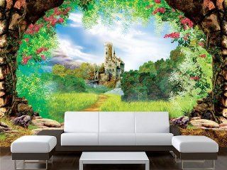 Wall STICKER MURAL castle fairy tale arch fantasy poster, mural, decole, film 102x153"(260x390cm)   Wall Decor Stickers