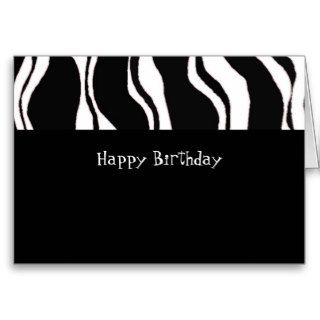 Black and White Zebra Stripe Birthday Cards