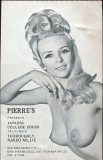 COLLECTIBLE POST CARD PIERRE'S PRESENTS TOPLESS COLLEGE COEDS  