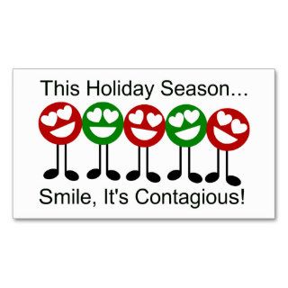 Smiley Face Happy Holidays Business Card