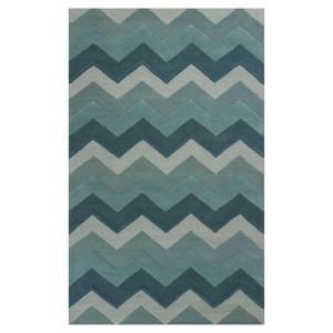 Kas Rugs Chevron Style Blue 3 ft. 3 in. x 5 ft. 3 in. Area Rug ETE107833X53
