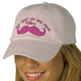 Create Your Own MUSTACHE personalizable PINK Baseball Cap