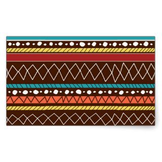 Hand Drawn Tribal Pattern Rectangle Stickers