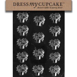 Dress My Cupcake DMCC179 Chocolate Candy Mold, Pot of Poinsettias, Christmas Kitchen & Dining