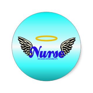 Nurse Angel Round Stickers