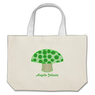 Personalized Green Mushroom Tote Bag