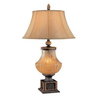 Metropolitan Monte Titano Collection N12350 159 Table Lamp, Monte Titano Oro Finish with Butterscotch Swirl Piastra Glass Accent and Fabric Shade    