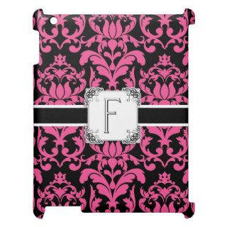 Letter F Monogram Floral Damask Typography Scroll Cover For The iPad