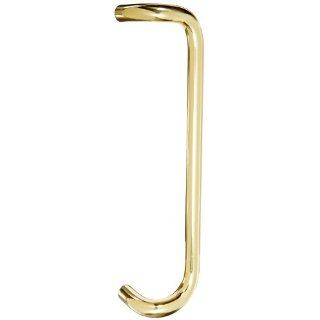 Rockwood BF159C18.3 Brass 90 Offset Door Pull, 1" Diameter x 18" CTC, Type 17 Concealed Mounting for 1 3/4" Aluminum Door, Polished Clear Coated Finish Hardware Handles And Pulls