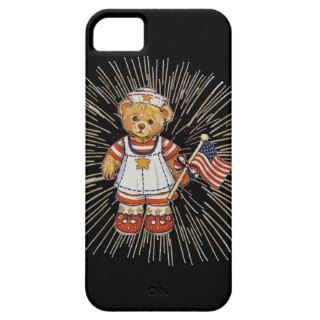 Vintage Nurse Bear with Modern White Fireworks iPhone 5 Cover