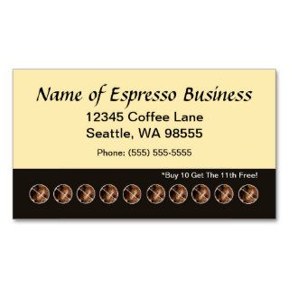 Funny Espresso Punch Card Coffee Beans Business Card Template