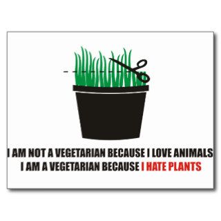I am not a vegetarian because I love animals Postcard