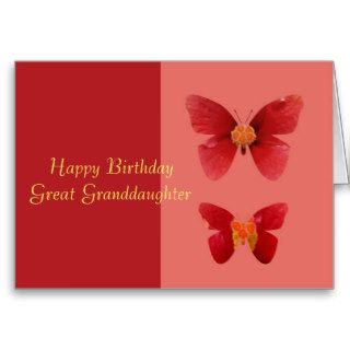 Happy Birthday, Great Granddaughter Greeting Cards