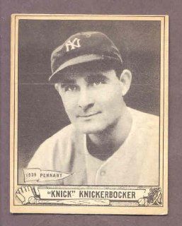 1940 Play Ball #182 Bill Knickerbocker Yankees EX 182347 Kit Young Cards at 's Sports Collectibles Store