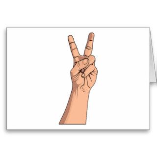 Peace Sign ~ Hand Signs Gestures V For Victory 2 Card