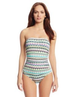 Echo Design Women's Island Diamonds Ruched One Piece Swimsuit with Tummy Control