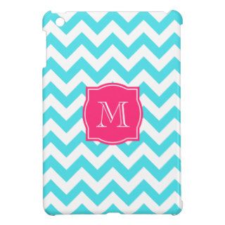 Zigzag Turquoise and Pink Custom Monogram iPad Mini Case