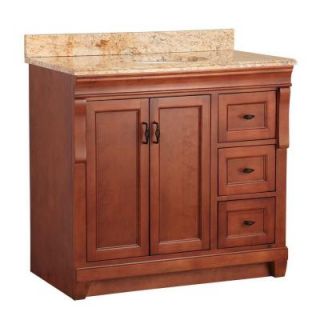 Foremost Naples 37 in. W x 22 in. D Vanity in Warm Cinnamon and Vanity Top with Stone effects in Tuscan Sun NACASETS3722D