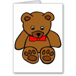 Teddy Bear With A Red Bow Greeting Cards