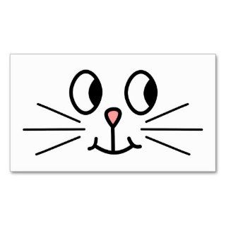 Cute Cat Face. Business Card Template