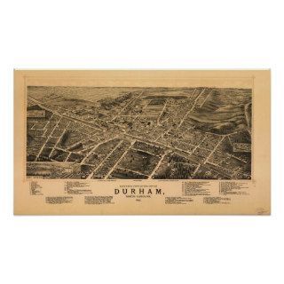 1891 Greensboro, NC Birds Eye View Panoramic Map Posters