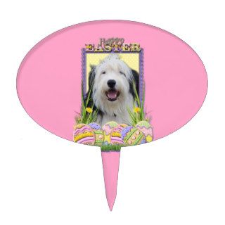 Easter Egg Cookies   Old English Sheepdog Cake Topper